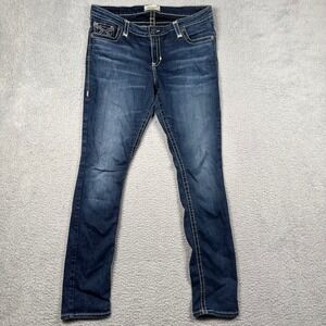 Big Star Vintage Collection Liv Skinny Jeans Women 32R Dark Wash Contrast Stitch